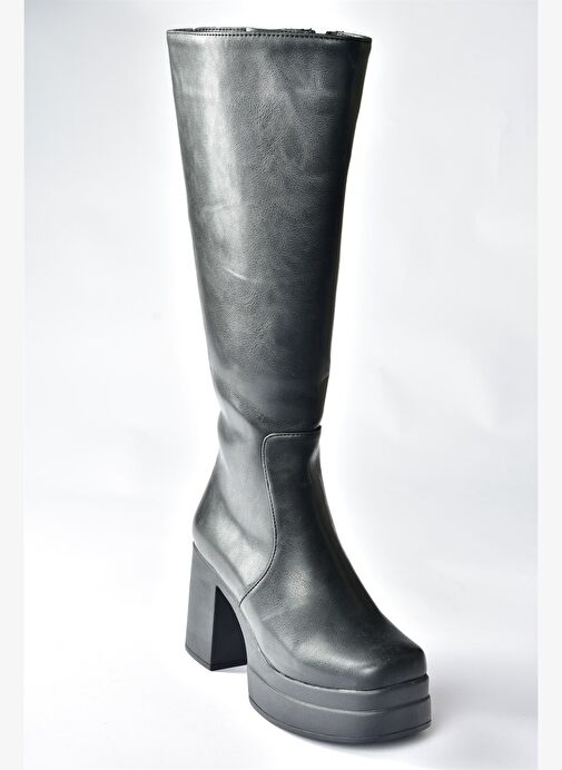 Siyah Kalın Tabanlı Kadın Çizme N996650009 - Görsel 5