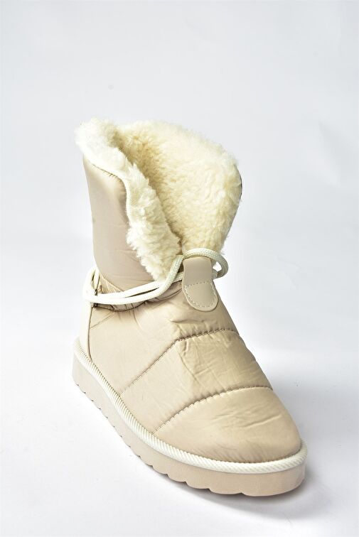 Vizon Kumaş Yakası Kürklü Kadın Bot N973031104 - Görsel 6