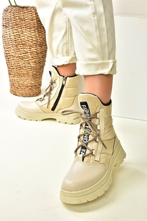 Bej Kumaş Kadın Bot L274505004 - Görsel 4