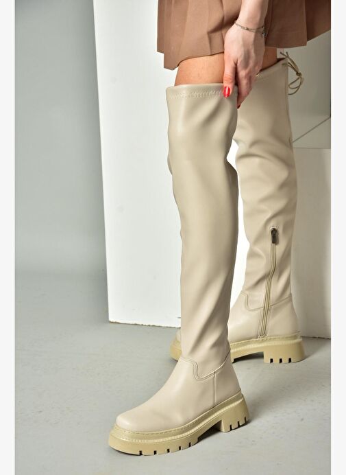 Ten Kalın Tabanlı Dizüstü Kadın Çizme N404002009 - Görsel 3