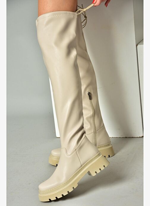 Ten Kalın Tabanlı Dizüstü Kadın Çizme N404002009 - Görsel 2