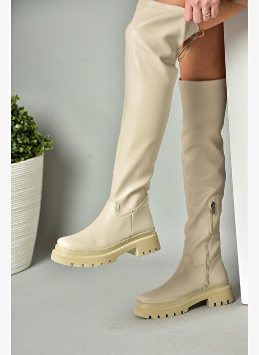 Ten Kalın Tabanlı Dizüstü Kadın Çizme N404002009 - Görsel 5