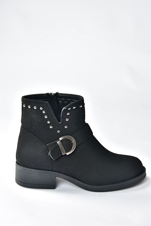 Siyah Süet Alçak Topuklu Günlük Kadın Bot N518400202 - Görsel 6