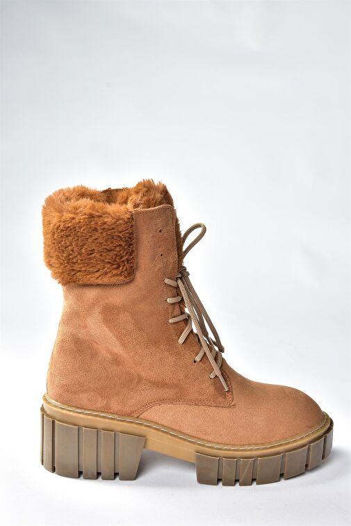 Taba Süet Kalın Taban Kadın Kürklü Bot N820171002 - Görsel 6