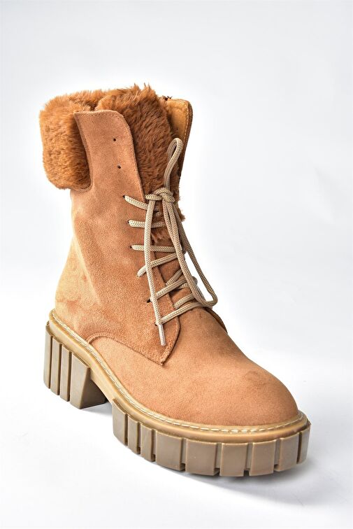 Taba Süet Kalın Taban Kadın Kürklü Bot N820171002 - Görsel 7