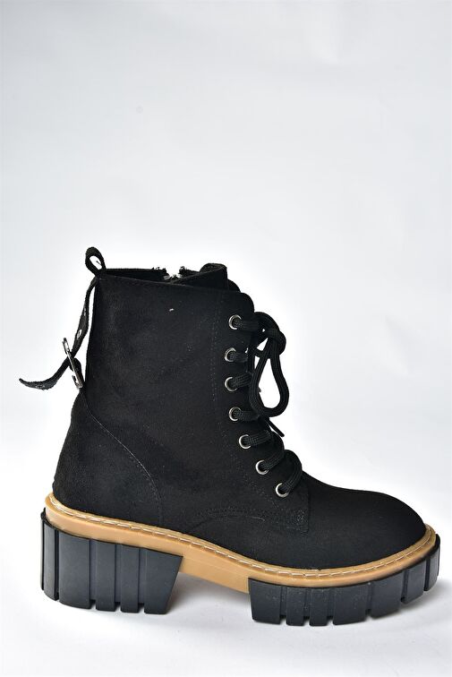 Siyah Süet Kalın Taban Kadın Bot N820200202 - Görsel 6