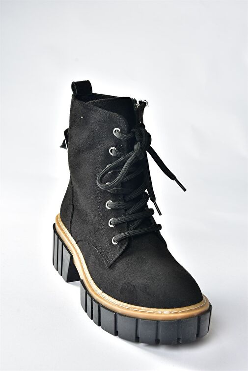 Siyah Süet Kalın Taban Kadın Bot N820200202 - Görsel 7