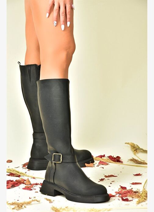 Siyah Alçak Topuklu Günlük Kadın Çizme N674265009 - Görsel 3