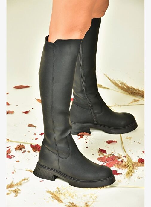 Siyah Alçak Topuklu Günlük Kadın Çizme N674265109 - Görsel 3