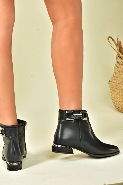 Siyah Alçak Topuklu Günlük Kadın Bot N820001609 - Görsel 5
