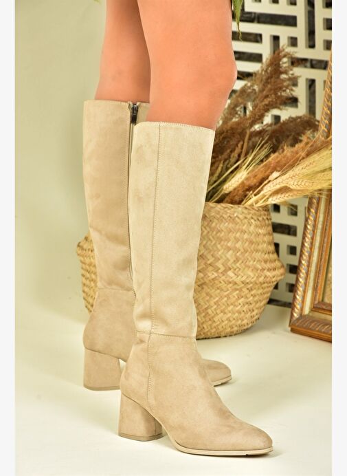 Ten Süet Alçak Topuklu Günlük Kadın Çizme J848300102 - Görsel 3