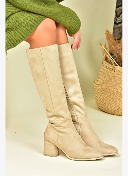 Ten Süet Alçak Topuklu Günlük Kadın Çizme J848300102 - Görsel 2