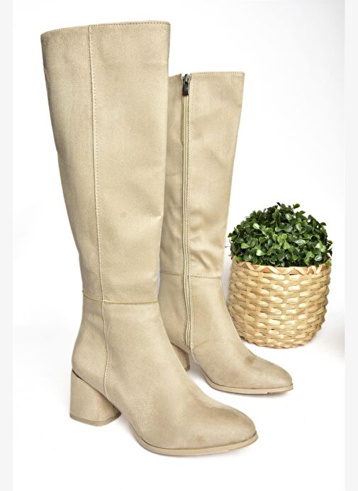 Ten Süet Alçak Topuklu Günlük Kadın Çizme J848300102 - Görsel 5