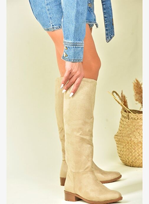 Ten Süet Düz Taban Günlük Kadın Çizme L726600902 - Görsel 2