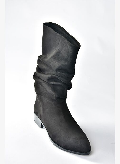 Siyah Süet Büzgülü Günlük Kadın Çizme N726602102 - Görsel 5