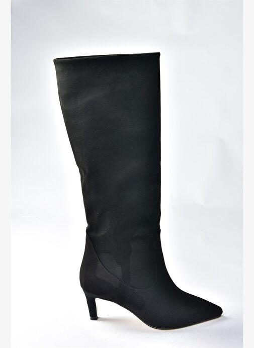 Siyah Süet Kısa Topuklu Kadın Çizme L882870402 - Görsel 4