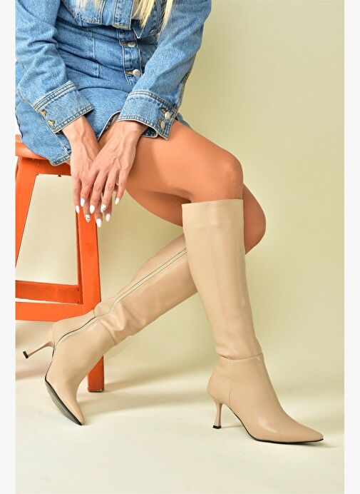 Ten İnce Topuklu Kadın Çizme N282110109 - Görsel 5