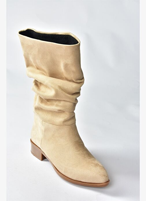 Ten Süet Büzgülü Günlük Kadın Çizme N726602102 - Görsel 7