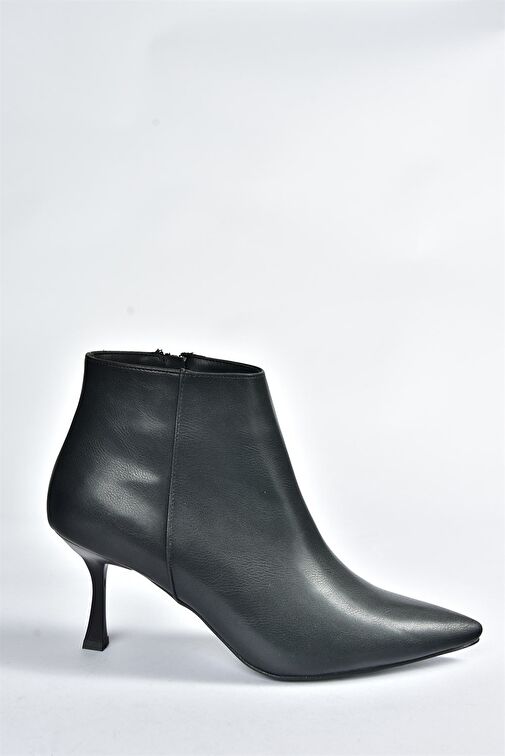 Siyah İnce Topuklu Sivri Burun Kadın Bot N282102109 - Görsel 7