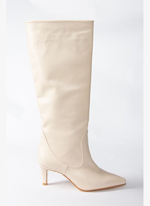 Bej Kısa Topuklu Kadın Çizme L882870409 - Görsel 5