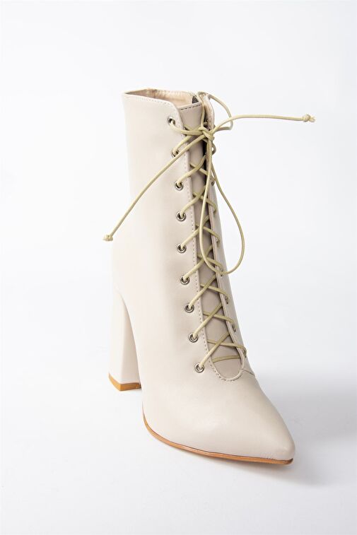 Bej Kalın Topuklu Günlük Kadın Bot N372506209 - Görsel 6