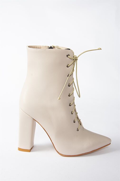 Bej Kalın Topuklu Günlük Kadın Bot N372506209 - Görsel 7