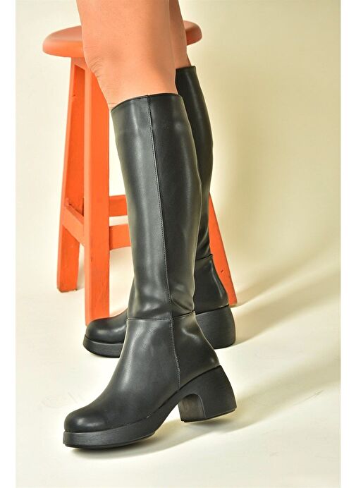 Siyah Kalın Topuklu Günlük Kadın Çizme N282210109 - Görsel 5