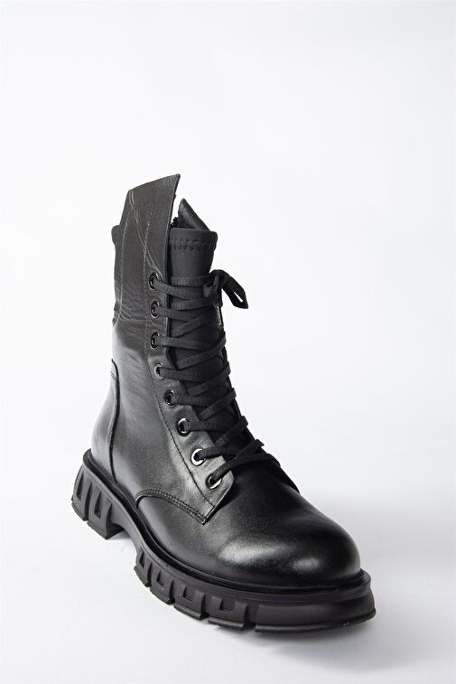 Siyah Hakiki Deri Günlük Kadın Postal Bot N555101503 - Görsel 5