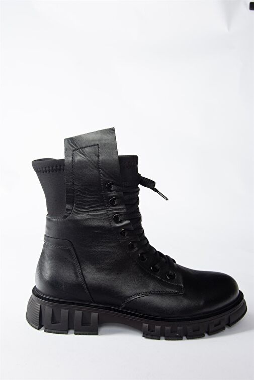 Siyah Hakiki Deri Günlük Kadın Postal Bot N555101503 - Görsel 6