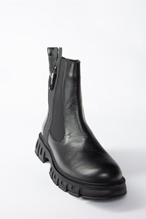 Siyah Hakiki Deri Günlük Kadın Postal Bot N555102703 - Görsel 6