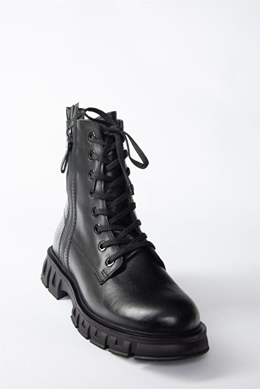 Siyah Hakiki Deri Günlük Kadın Postal Bot N555102803 - Görsel 5