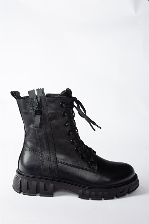 Siyah Hakiki Deri Günlük Kadın Postal Bot N555102803 - Görsel 6