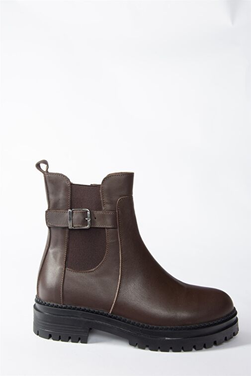 Kahverengi Hakiki Deri Günlük Kadın Bot N555257203 - Görsel 5