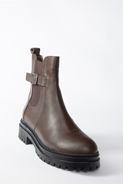 Kahverengi Hakiki Deri Günlük Kadın Bot N555257203 - Görsel 6