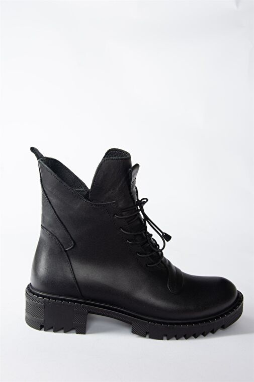 Siyah Hakiki Deri Günlük Kadın Postal Bot N555266203 - Görsel 5