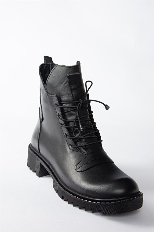 Siyah Hakiki Deri Günlük Kadın Postal Bot N555266203 - Görsel 6