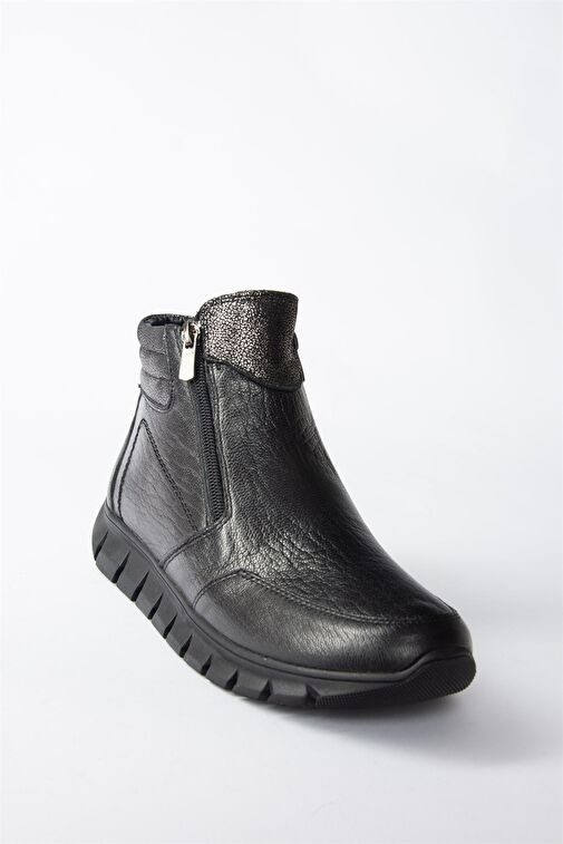 Siyah Hakiki Deri Comfort Ortopedik Taban Kadın Bot N555380703 - Görsel 6