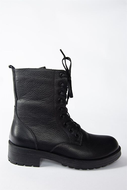 Siyah Hakiki Deri Günlük Kadın Postal Bot N555400103 - Görsel 10