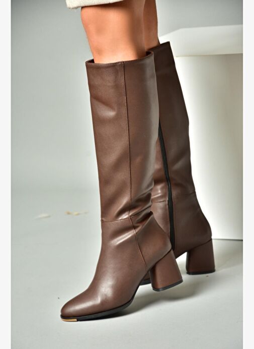 Kahverengi Alçak Topuklu Günlük Kadın Çizme J848300109 - Görsel 3