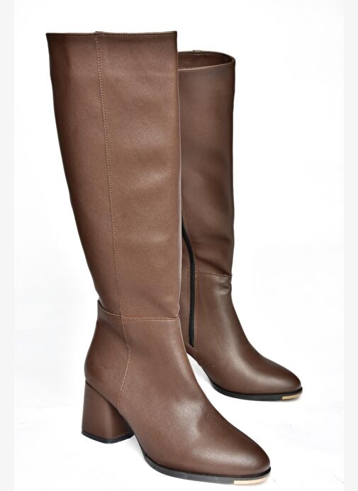 Kahverengi Alçak Topuklu Günlük Kadın Çizme J848300109 - Görsel 7