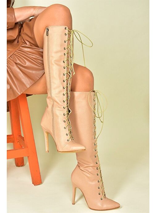 Ten İnce Topuklu Kadın Çizme N372794109 - Görsel 2