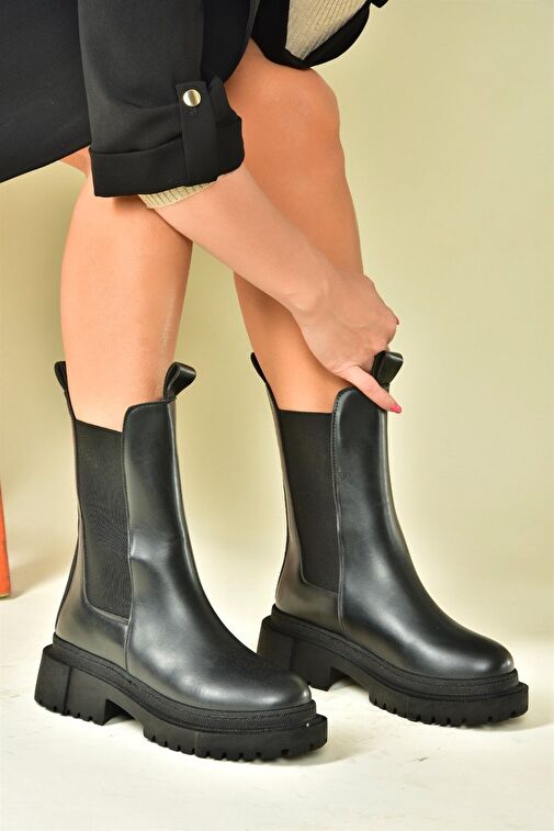 Siyah Kalın Tabanlı Günlük Kadın Bot N280349009 - Görsel 5