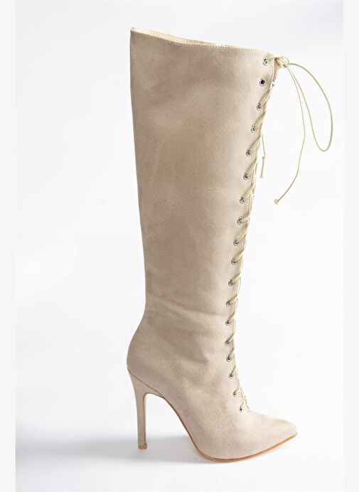 Ten Süet İnce Topuklu Kadın Çizme N372794102 - Görsel 6