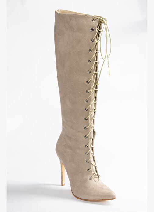 Ten Süet İnce Topuklu Kadın Çizme N372794102 - Görsel 7