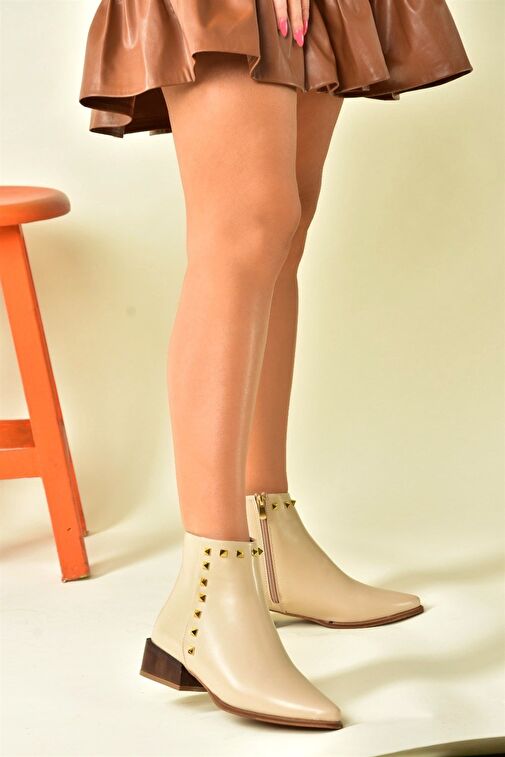 Bej Zımba Detaylı Kadın Bot N820032309 - Görsel 3