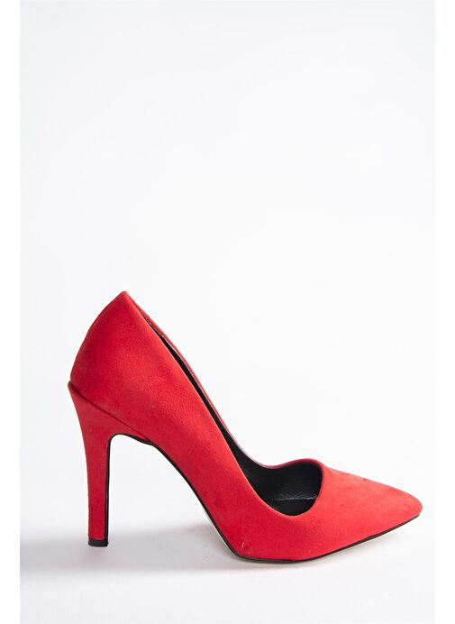 Kırmızı Süet Kadın İnce Topuklu Stiletto L253971502 - Görsel 5