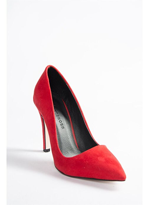 Kırmızı Süet Kadın İnce Topuklu Stiletto L253971502 - Görsel 6