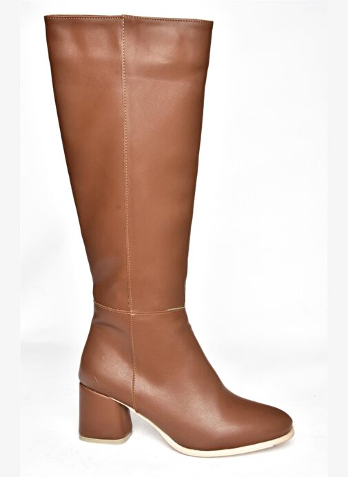 Koyu Taba Alçak Topuklu Günlük Kadın Çizme J848300109 - Görsel 8