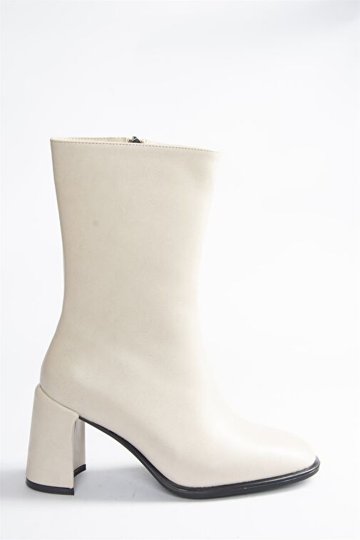 Bej Kalın Topuklu Günlük Kadın Bot N404899109 - Görsel 6