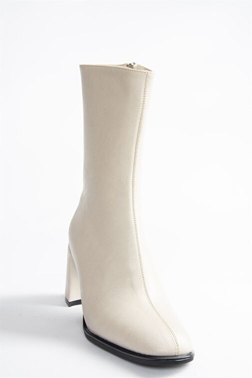 Bej Kalın Topuklu Günlük Kadın Bot N404899109 - Görsel 7